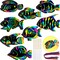 “80-Piece Tropical Fish Scratch Card Kit for Kids – Rainbow Ocean Fish Paper Crafts with Wooden Stick and Ribbon, Sea Animal Ornaments for Under the Sea Party Favors, Summer DIY Party Supplies